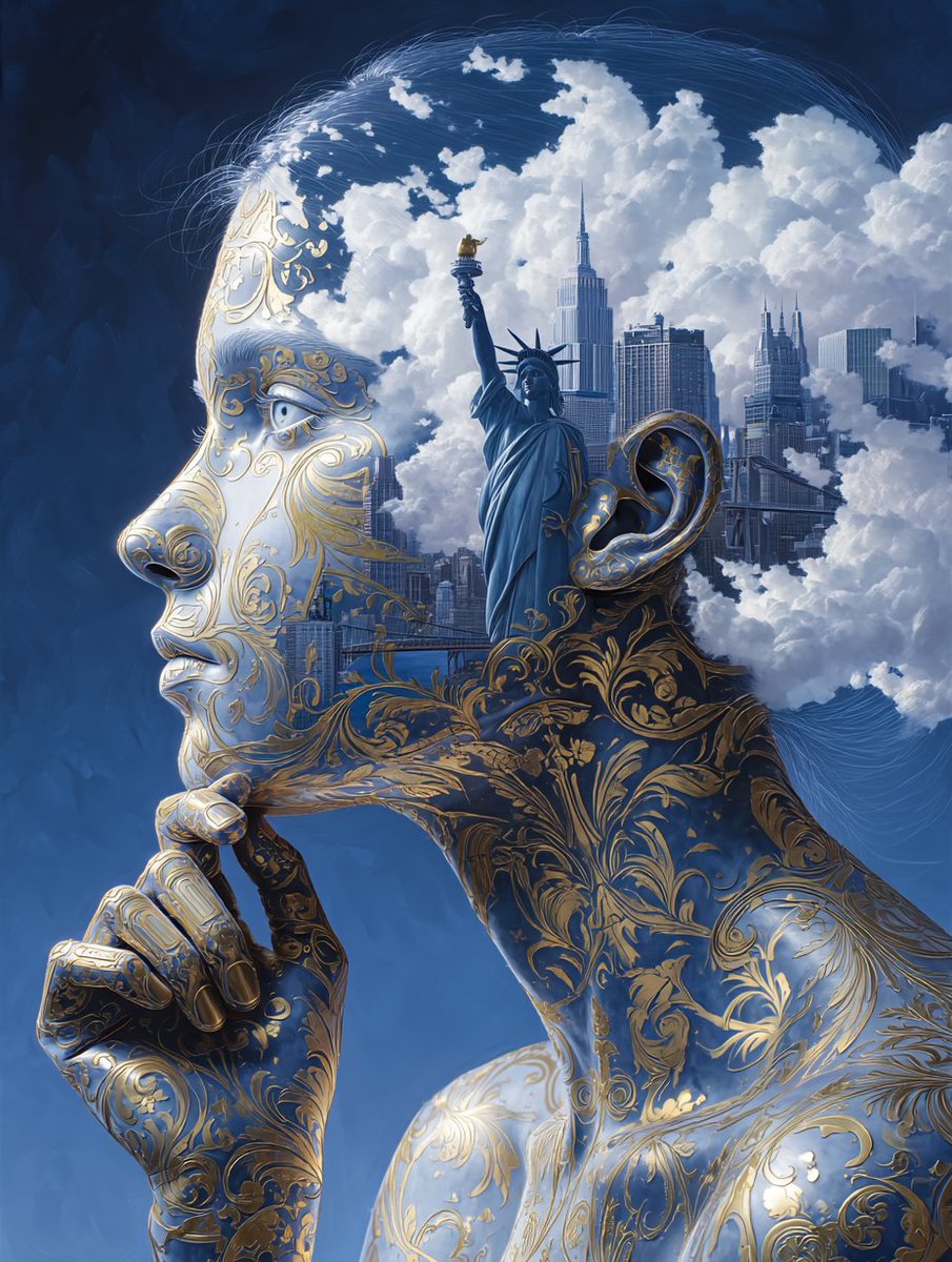 TechDesign00's tweet image. The mind is the real skyline. 🗽
When imagination meets architecture — freedom isn’t just a statue, it’s a state of mind.#Art #Surrealism #NewYork #ConceptualArt #DigitalArt #AIart #StatueOfLiberty #NYC #Freedom #Creativity #UHD #Futurism #VisualStorytelling #ArtCollectors