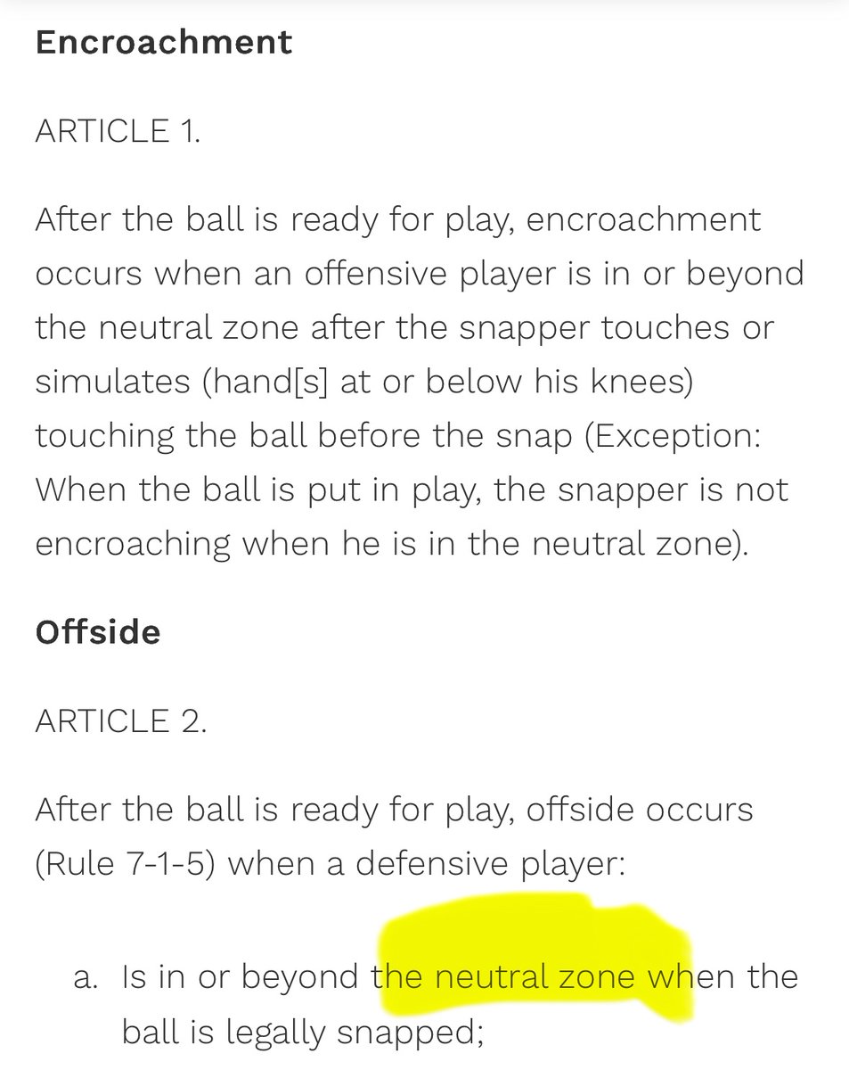 JonSSwartz's tweet photo. @UnnecRoughness The red line is the LOS. He was in the neutral zone when the snap occurred. https://t.co/FF4xU1UOS8