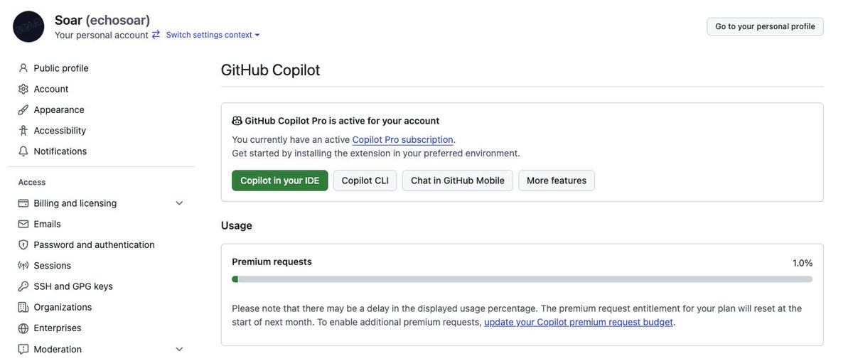 codersoar's tweet image. github 每个月都给开源爱好者免费赠送 Copilot Pro,不单单是可以免费使用在线的 Code Agent 去解决 issue 问题、提pr,还可以通过 github models 免费使用 API 调用流行的大语言模型,比如 gpt-5-codex 、Claude Sonnet 4.5等等,因此也可以添加到一些 AI 客户端(比如 CherryStudio 等)里面去使用