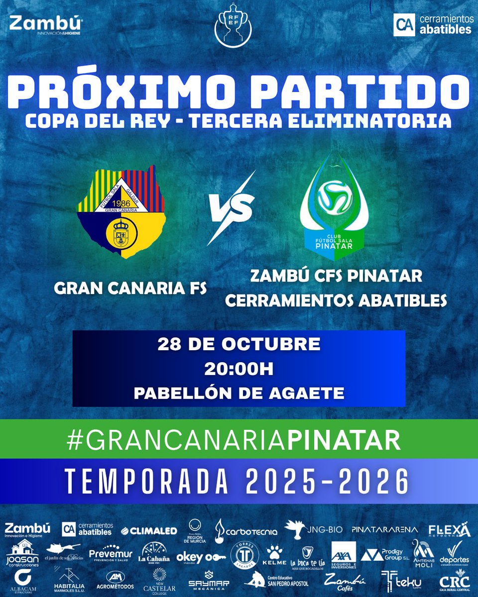 CFS_Pinatar's tweet image. ✈️De vuelo en vuelo y tiramos para empezar una nueva competición 

🏆Copa del Rey - Tercera eliminatoria 
🆚@grancanariafs 
🗓️Martes 28 de octubre 
🕗20:00h
📍Pabellón de Agaete

#GranCanariaPinatar #GOZambúCA