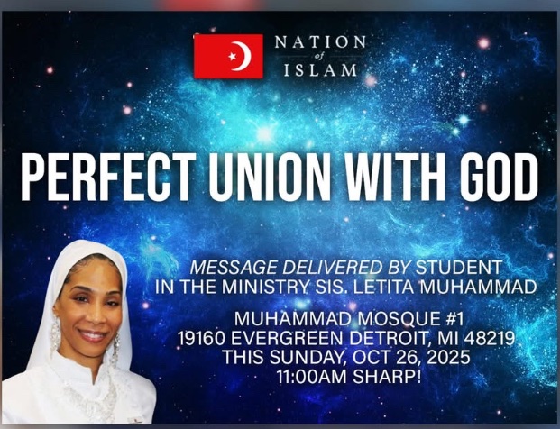 What’s happening?
Nation Of Islam Sunday
In Detroit 11a ET <a href="/MosqueNumber1/">Muhammad Mosque 1</a> 
And you do not want to miss this important message. 

Come be Our Guest this morning
#NOISundays <a href="/sisleti/">Letitia Muhammad</a>