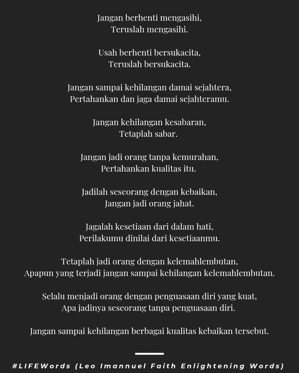#LIFEWords (Leo Imannuel Faith Enlightening Words)