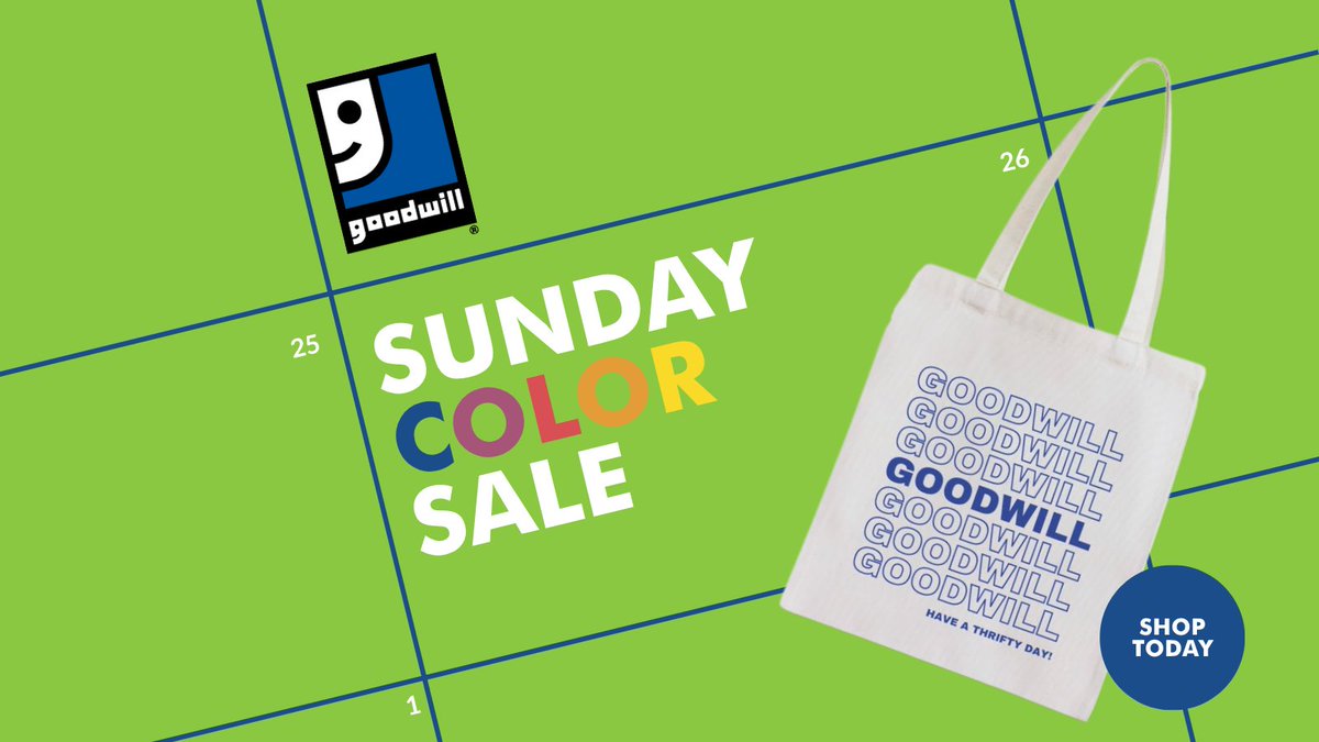 Your favorite day of the week is here! 
GREEN + YELLOW tags are just $3/$2 today.🎉
See you at Goodwill!
