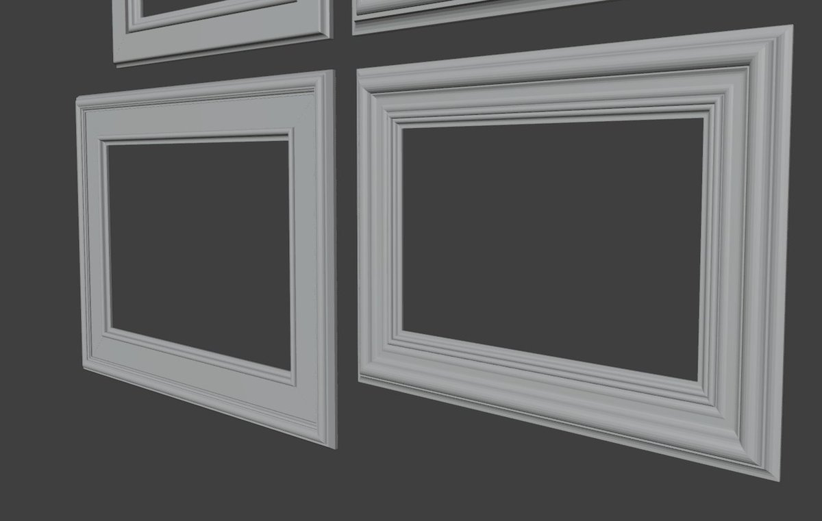 BitByteBytes's tweet image. daily whitebox #95
more picture frames  
#dailywhitebox 
#lowpoly #indiedev #gamedev #b3d 
#3dmodeling #blender #gameart #3dart