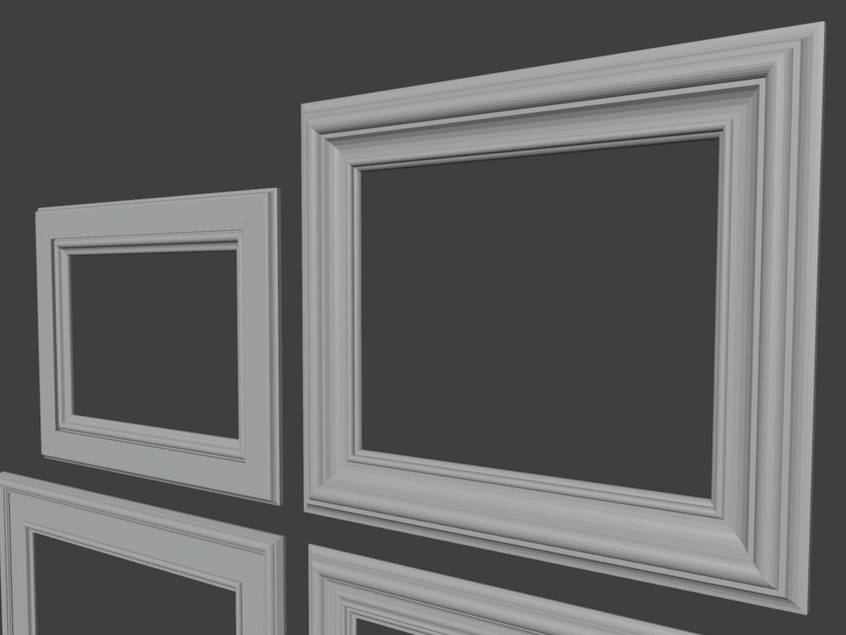 BitByteBytes's tweet image. daily whitebox #95
more picture frames  
#dailywhitebox 
#lowpoly #indiedev #gamedev #b3d 
#3dmodeling #blender #gameart #3dart