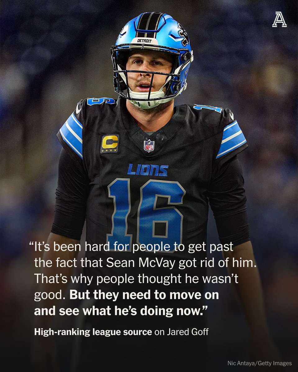 One high-ranking league source told me at the owners’ meetings that the rest of the league and its fans need to catch up to what the Lions already know: Jared Goff deserves more respect.

nytimes.com/athletic/67472…