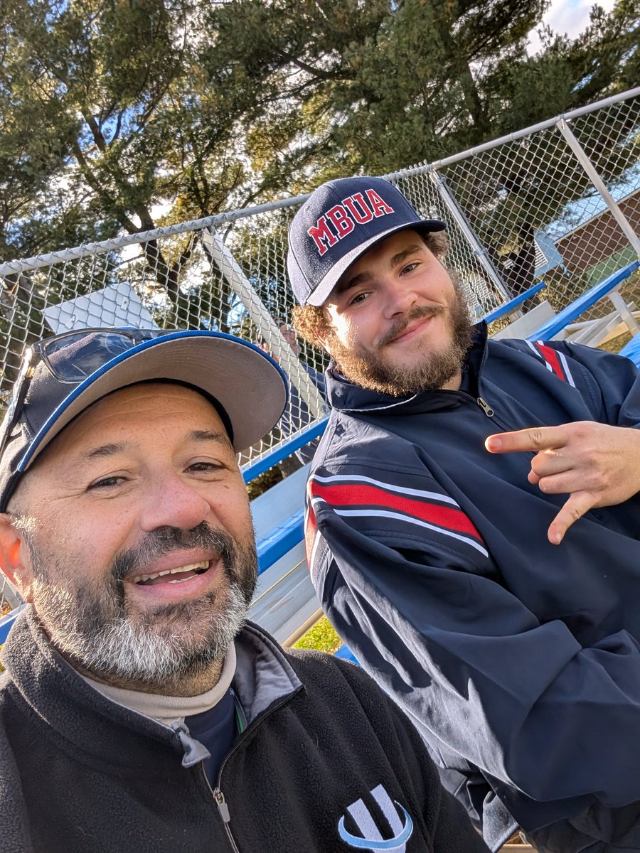 EVALUATION DAY: 2026 New Candidate Alex Moran hit the field with 6 other candidates during the QCC Fall World Series. Here he is with Instructor Nick D'Andrea