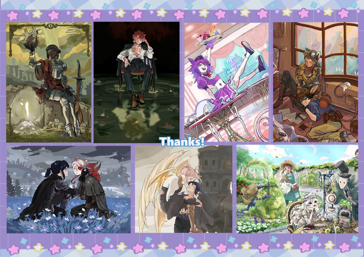 God it feels like forever since I last did this 💀Finally got time to draw your commissions!! I'll be opening 4 slots, please contact me through DM if interested, or send me a message in case you got any questions! Last picture are previous comms for reference. Ty for sharing !🧡