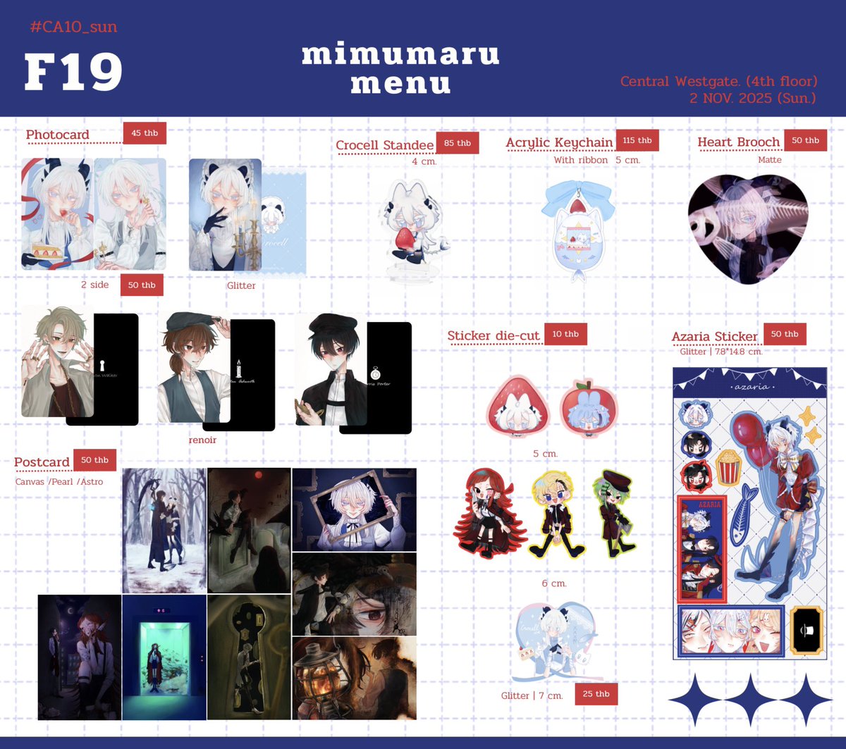 mimumaru_oc's tweet photo. #CA10 #CA10_SUN 
แวะมาลงใบเมนูแยกในส่วนของเราค่ะ! รอบนี้พาหนุ่ม ๆ หน้าใหม่มาเดบิวต์เพิ่มด้วย 🫳🏻

📍booth no. F19
📅 2 Nov. 2025 (sun.)
Central Westgate (4th floor)

แวะมาทักทายกันได้ครับ>< 🩵! https://t.co/tek4Y6WO7U