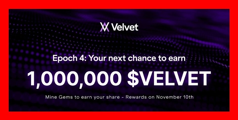 GemsScope's tweet image. Gems campaign on @Velvet_Capital will end on 10th November

1M $VELVET rewards up for grabs, $200K at current price level

You can mine gems daily for staking, trading, referring on their platform

If you staked $VELVET make sure to claim your gems daily