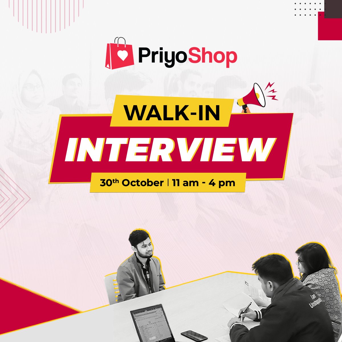 priyoshopb2b's tweet image. Great career opportunities await on 30th Oct! 

We’re hiring top talent to grow with us in 2026. Think you’ve got what it takes? Be there!

🕚 11 AM – 4 PM
📍 House 31/A, Road 8, Dhanmondi

#PriyoShop #WalkInInterview #CareerOpportunity #JoinOurTeam #Bangladesh