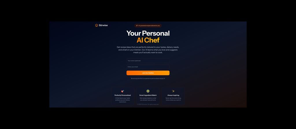 realrobertfish's tweet image. I&apos;m building an AI recipe generator to stop the guesswork in cooking by offering personalized recipes. I just launched the landing page and am seeking my first 100 beta users for feedback. Join the waitlist here: stirwise-main-6bhsrm.laravel.cloud #buildinpublic #saas #sideproject #mvp