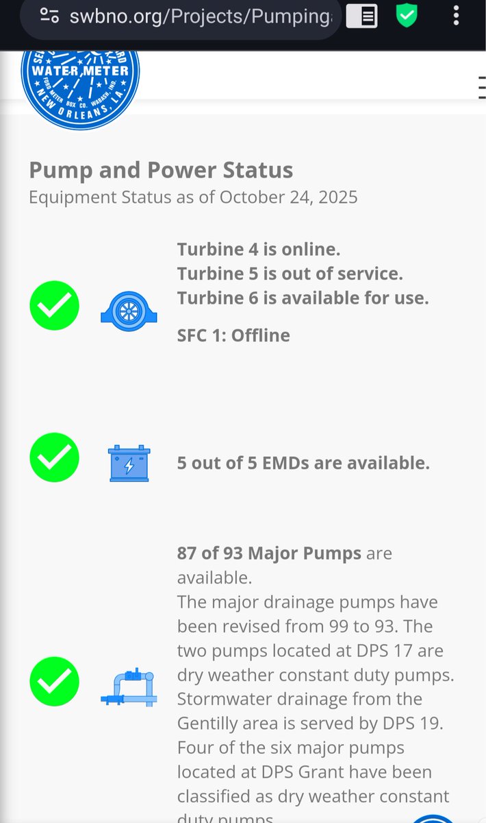 No real reason to worry about drainage by <a href="/SWBNewOrleans/">SWB New Orleans</a> pumps and power assets, especially when the last update - two days ago - said they were mainly relying on hugely unreliable T4, EMDs and frequency changers.