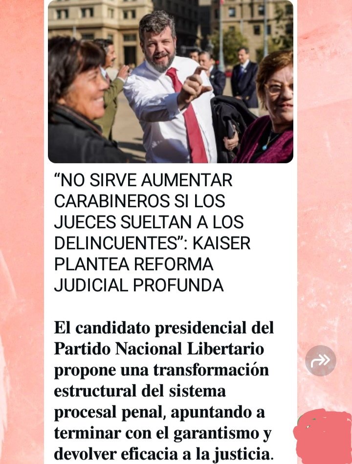 No sirve parchar lo que ya hay, Hay que hacer una reforma radical al Poder judicial y eso es lo que ofrece Káiser 💪💪🇨🇱🇨🇱#KaiserPresidente