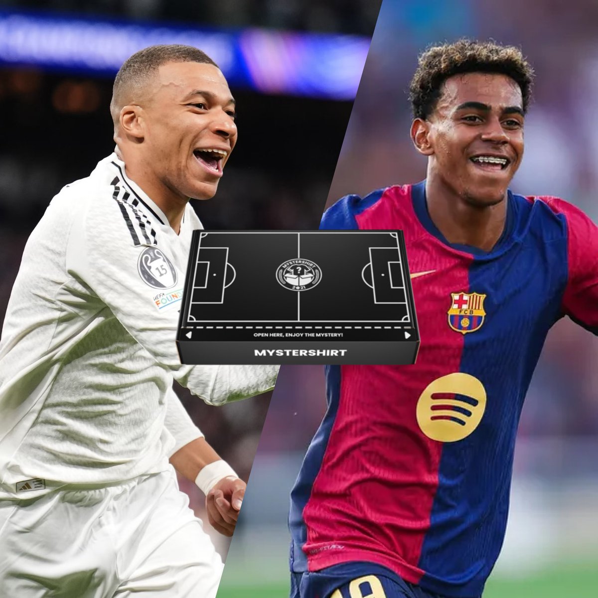 GIVEAWAY 🚨
If Kylian Mbappe or Lamine Yamal SCORE tonight, we will give away TWO Premium Football Shirt Mystery Boxes!! 📦👕

To enter 👇

- LIKE &amp; RETWEET this post ♻️

- Follow <a href="/Mystershirt/">Mystershirt 👕📦</a> ✌️