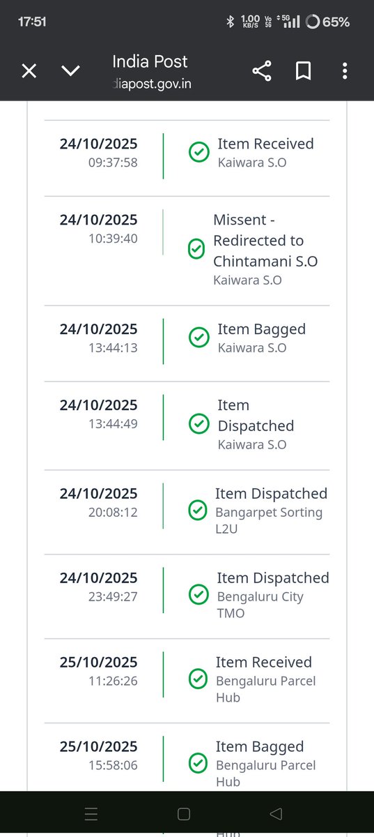sameerkhaann97's tweet image. 📦 @IndiaPostOffice @IndiaPostOfficeCares
Tracking ID: RU511857685IN
Parcel booked on 18 Oct, not delivered yet but showing “Return to Sender” without any delivery attempt.

Kindly take urgent action and arrange re-delivery.
#IndiaPost #ParcelIssue #CustomerSupport