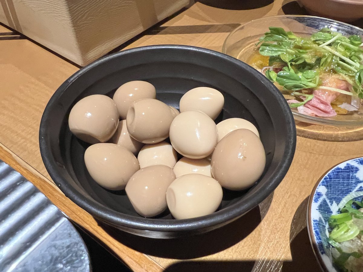 金、土楽しすぎて余韻、こちらはアフターで食べたチェイサーのうずらの卵