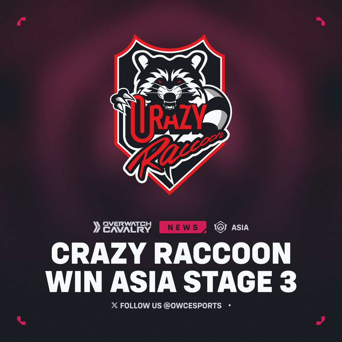 OWCEsports's tweet image. 👑 @crazyraccoon406 are your #OWCS Asia Stage 3 Champions!