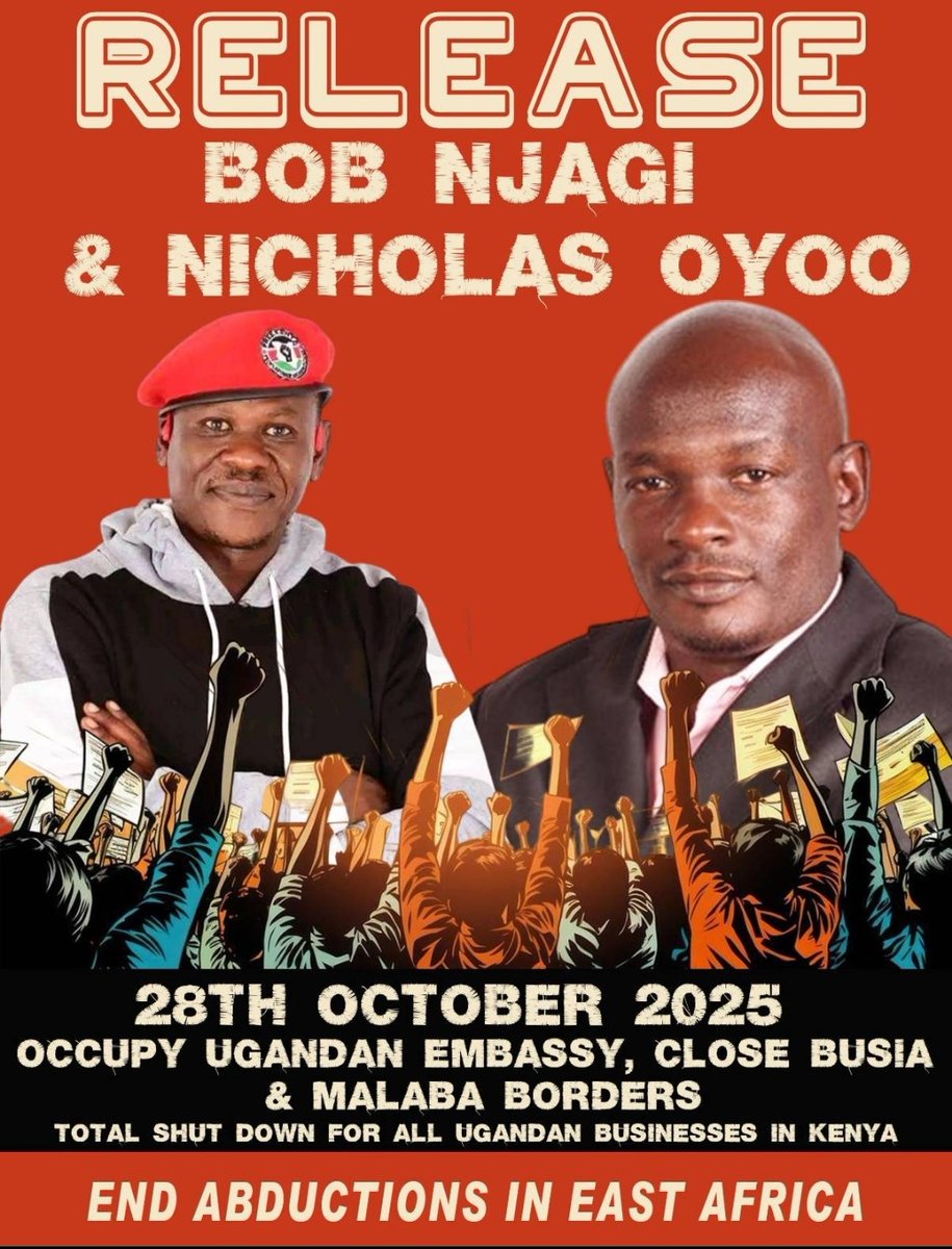 MasanjaOwo81030's tweet image. If standing up for justice makes us disruptive, then it's time we wear that badge with pride! End abductions right now! In memory of Bob Njagi and Nicholas Oyoo, and all victims of enforced disappearances. Abductions in East Africa must end. #EndAbductionsNow #JusticeForAll