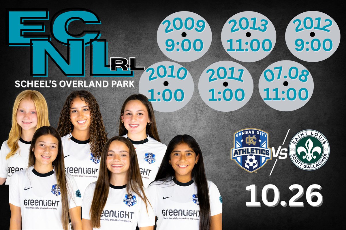 AthleticsKC's tweet image. Wrapping up October with some quality @ECNLgirls Regional League matches at home in Kansas City!  #TimeToCompete