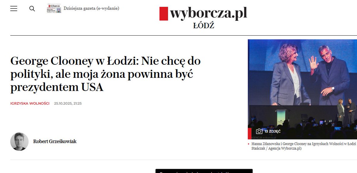 Łukasz Warzecha (@lkwarzecha) on Twitter photo A wiedzą Państwo, że pan Clooney w ramach ratowania planety przed spłonięciem przyleciał do Łodzi prywatnym odrzutowcem? Segregacja, SCT czy przymusowa przesiadka na meleksy są dla plebsu. Światowa elita ma inne prawa. A wiedzą Państwo, że pan Clooney w ramach ratowania planety przed spłonięciem przyleciał do Łodzi prywatnym odrzutowcem? Segregacja, SCT czy przymusowa przesiadka na meleksy są dla plebsu. Światowa elita ma inne prawa.