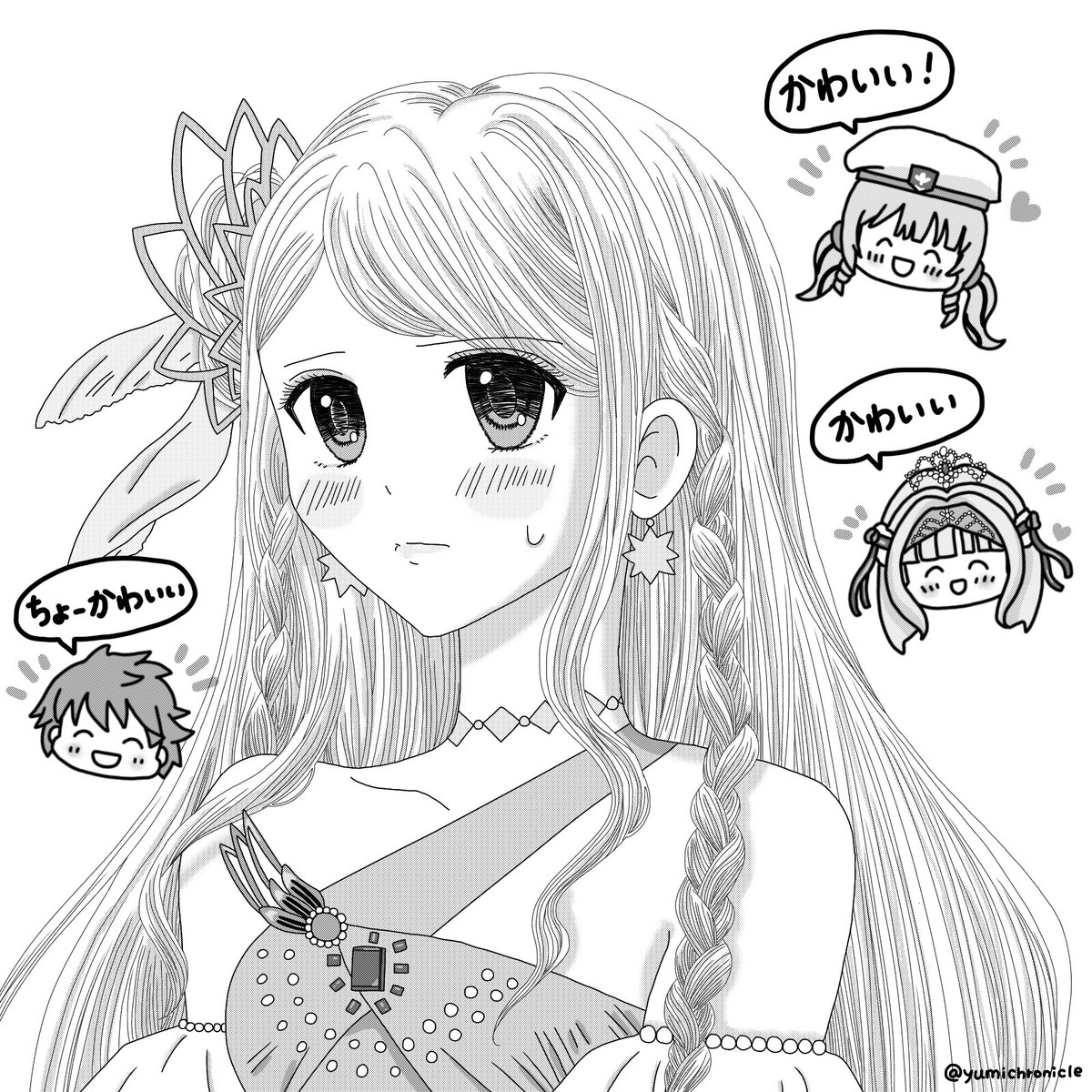 可愛い可愛い言われて恥ずかしがってるセリーヌ様
 #チェンクロアート