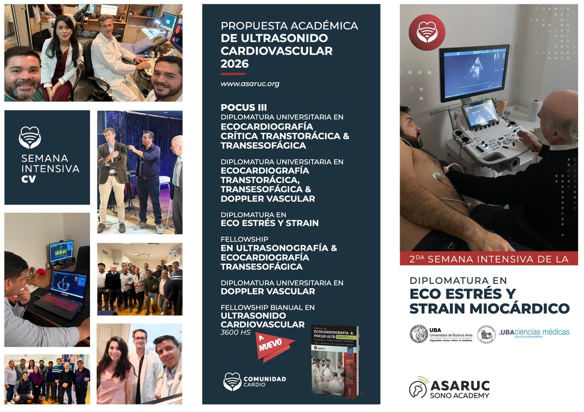 Se viene la Semana Intensiva de Eco Estres &amp; Strain Miocardico ASARUC/UBA 2025 ! Bienvenidos colegas de Argentina &amp; Latinoamerica