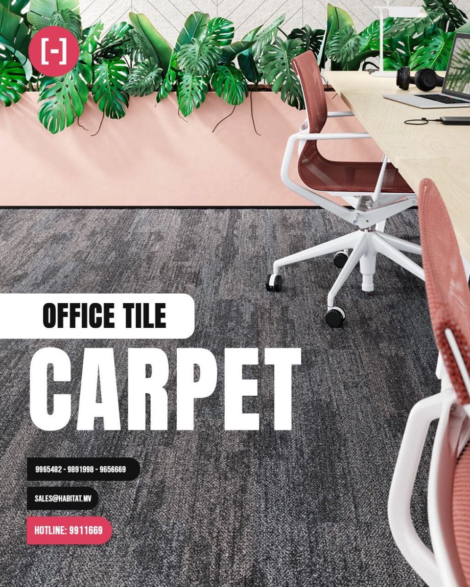 HabitatMV's tweet image. Durable, modern, and perfect for busy offices — Habitat’s Office Tile Carpets bring elegance and functionality together. 🪑💼

Contact us (Viber/Whatsapp) 9965482 - 9891998 - 9911669 - 9693669

#HabitatMV #OfficeCarpet #WorkspaceUpgrade