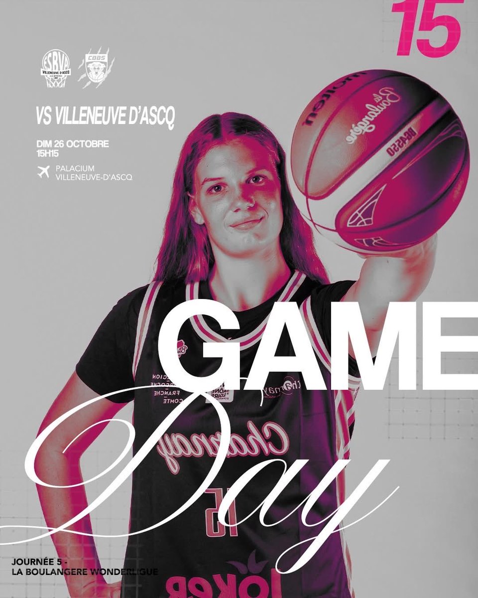 𝐆𝐀𝐌𝐄𝐄𝐄𝐄𝐄 𝐃𝐀𝐘 ⚔️

Journée 5️⃣

🆚 @esbvalm_officiel 
⌚️ 15h15
✈️ Palacium, Villeneuve d'Ascq
📺 : sportenfrance.com/videos/x9s09ec

#cbbsensemble 
#LaBoulangèreWonderligue