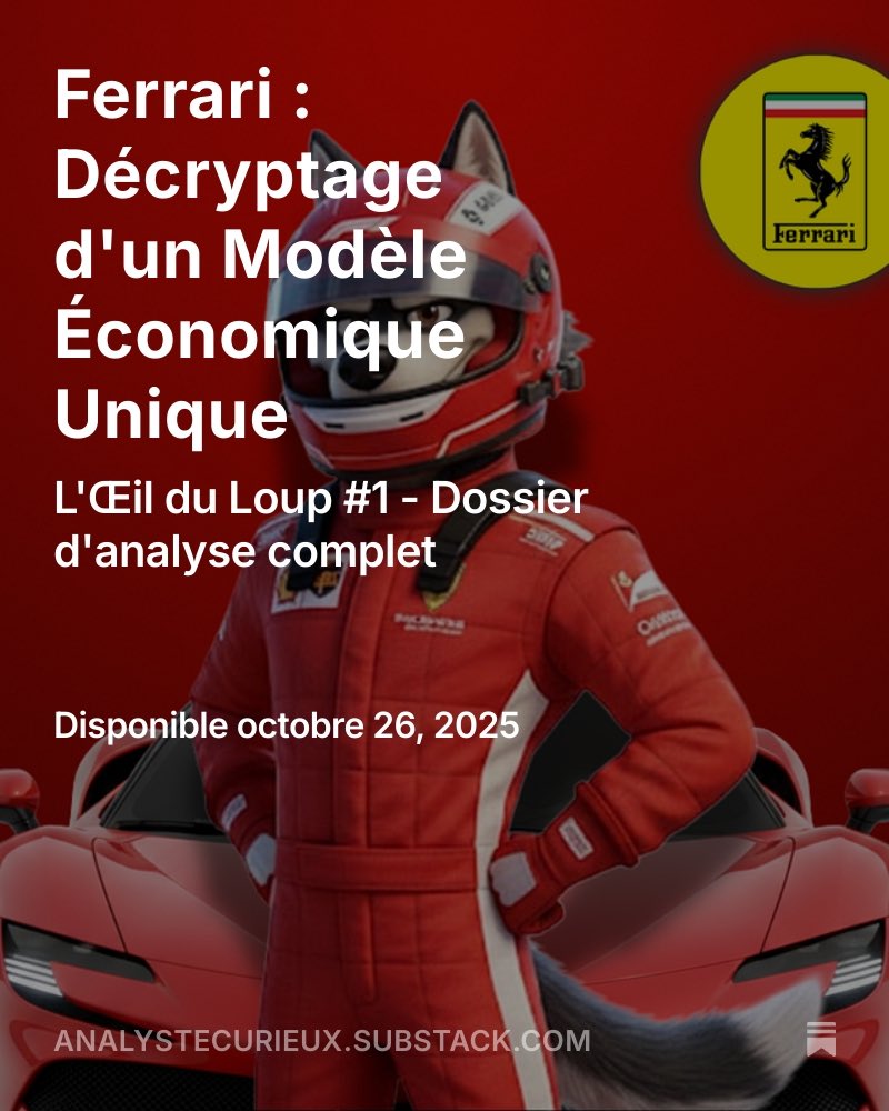 🇮🇹 Ferrari : Décryptage d’un modèle économique unique 

À lire dès maintenant dans la première édition de « L’Oeil du Loup », ma nouvelle newsletter accessible gratuitement.

N’hésitez-pas à me partager vos retours sur ce nouveau format ! 

Lien dans le premier commentaire 👇