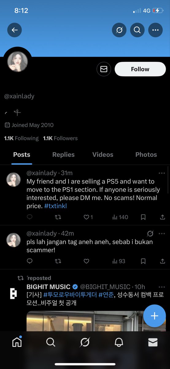 [SCAMMER] #TXTinKL #pasartxt 
Please don’t buy any tickets or rent membership from this account. I dah kena scam Rm800 lebih gone macam tu je. I will expose our conversation later. Just please don’t buy anything from this account first.
