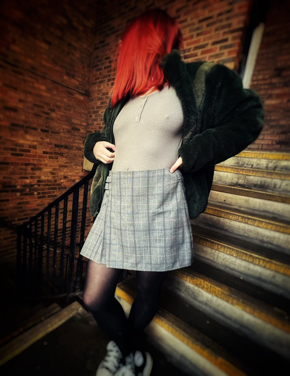 Hold ups and no underwear.