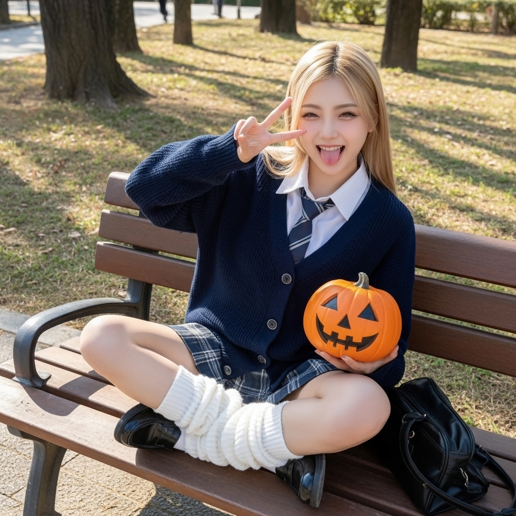 mmm53096445's tweet image. #秋ギャル　#LooseSocks  #ルーズソックス
イエーイ
かぼちゃみたいにされたい？