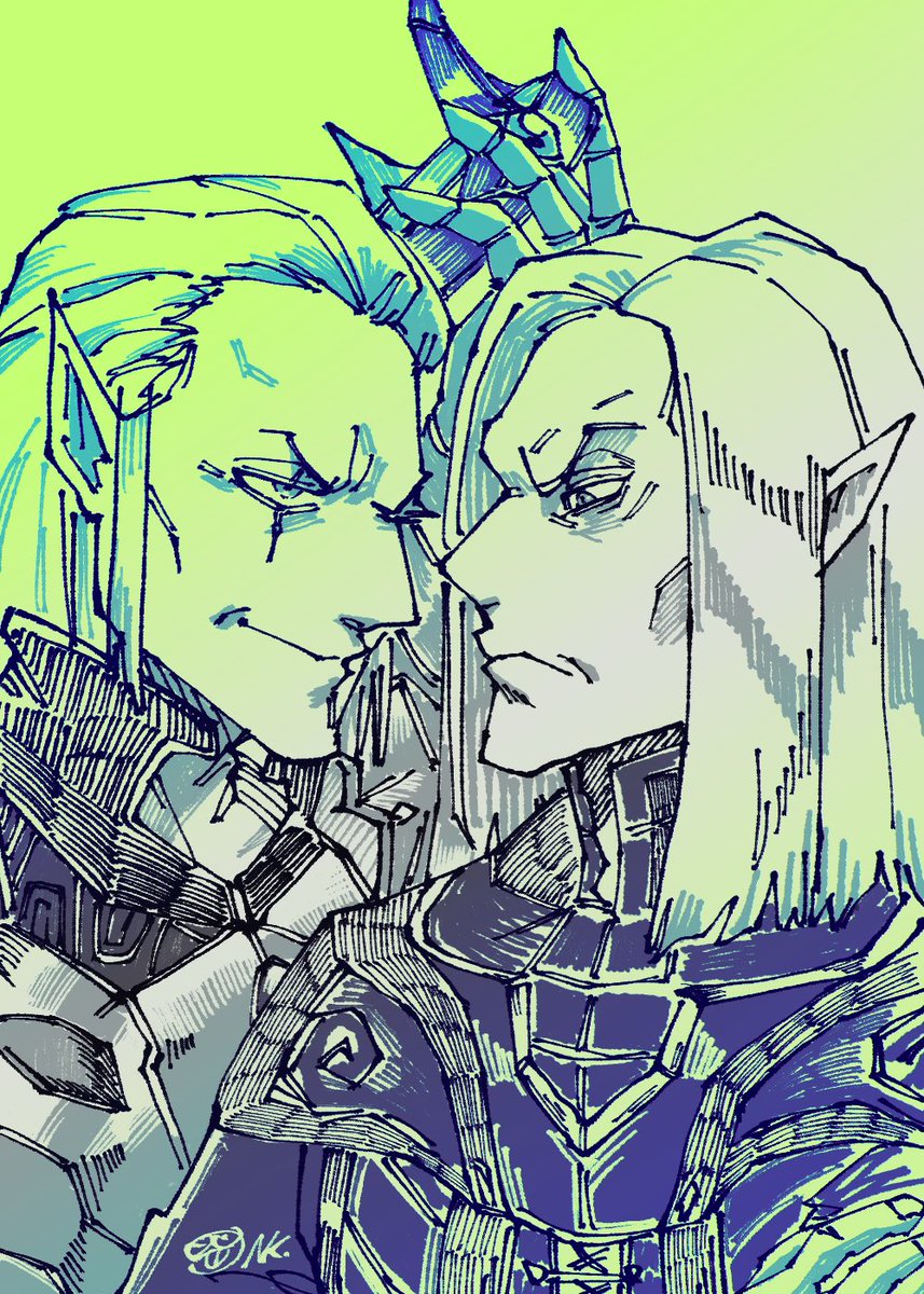 nauteno's tweet photo. Inktober day20.Rivals / Mannimarco &amp; Vanus Galerion(TESO)
#Inktober2025 #ESOFam https://t.co/5rYoh7eSDS