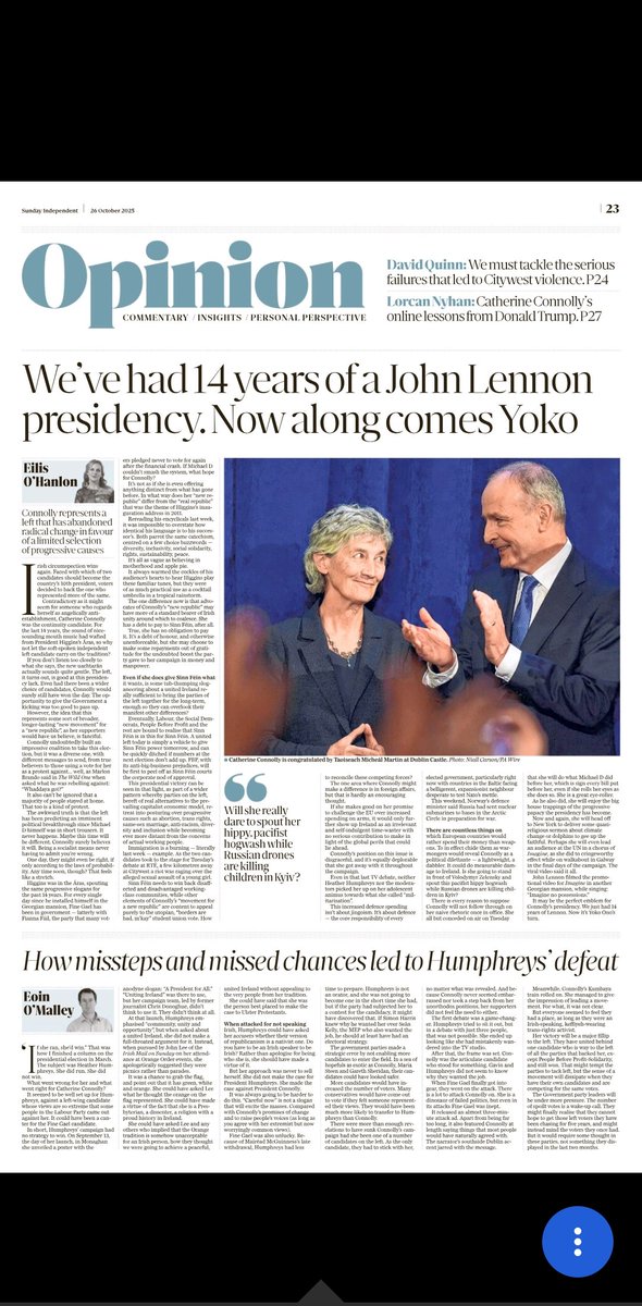 caulmick's tweet photo. The #Columnists Meltdown post Connolly win.
#PE25 #Aras25 https://t.co/kSb7md6Kb1