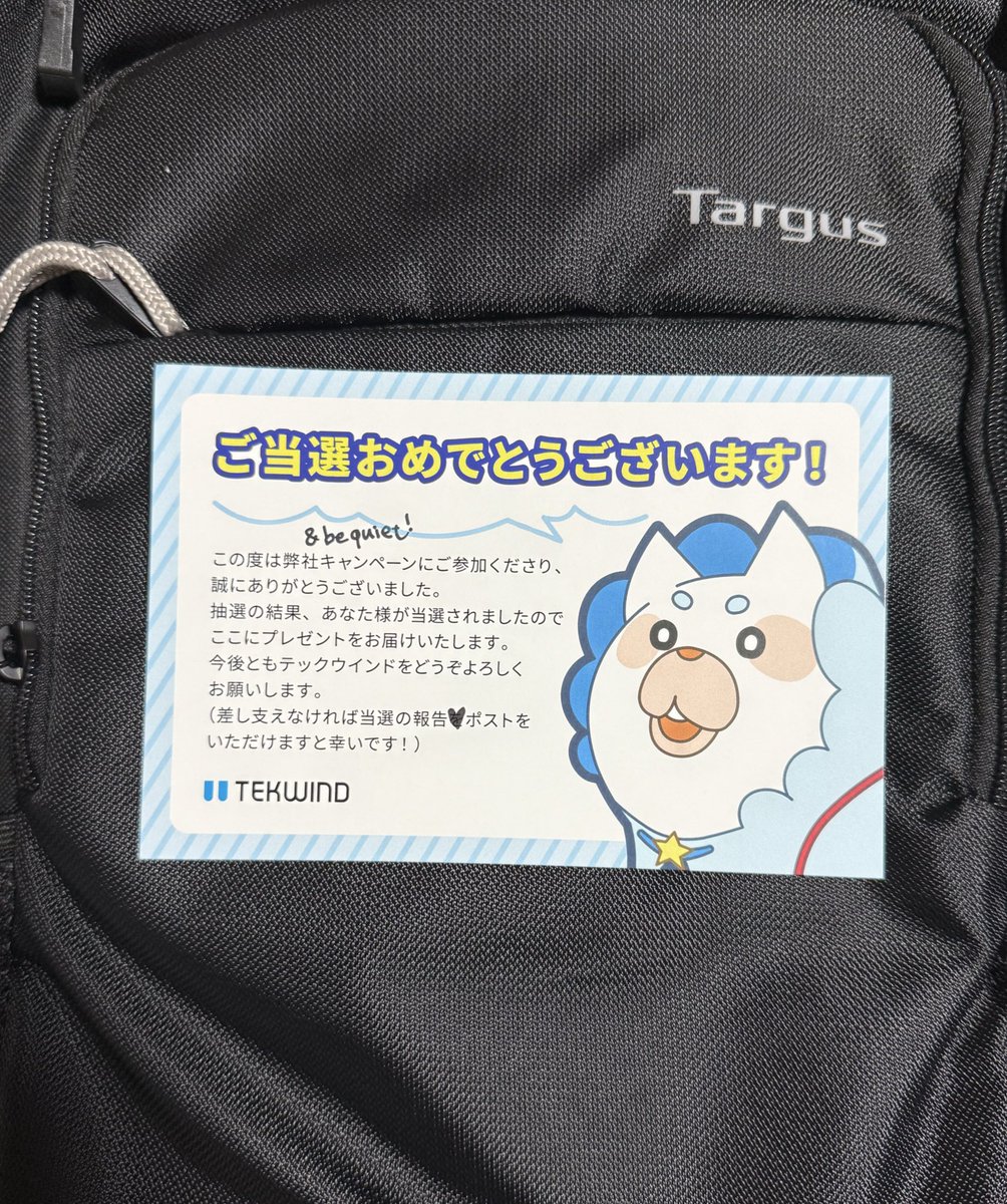 届いたよー
targusのバックパック
A4も楽々入るデザインでノートPCとか持ち運びに便利そう！
色々入れられるよー！
てっくーありがとう！！！
大事に使うよー！