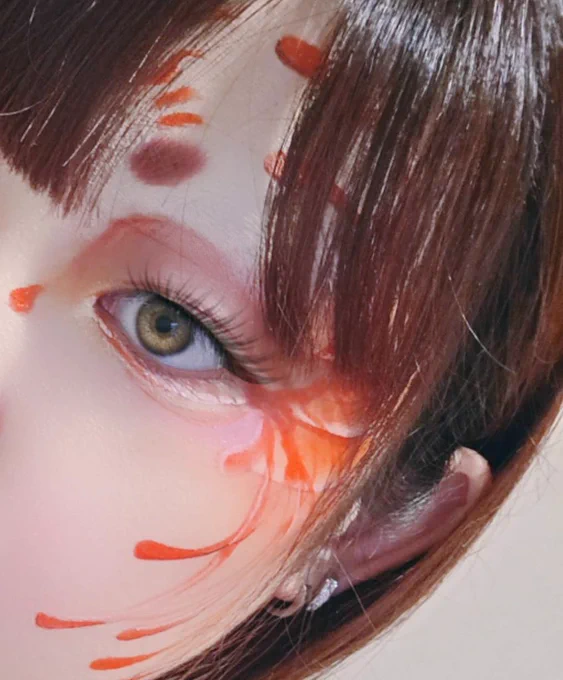 ハロウィンメイク練習した! 上手くできたから見て欲しくて 後で消しますすす