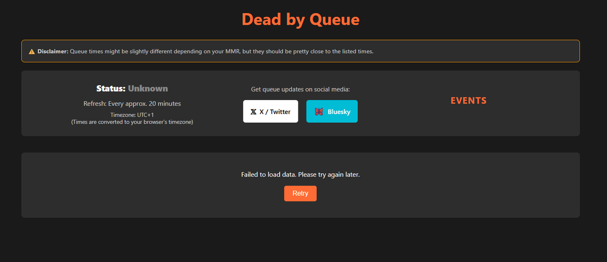 sennixtv's tweet photo. @DeadByQueue The site is down https://t.co/xP0MfcCyDf