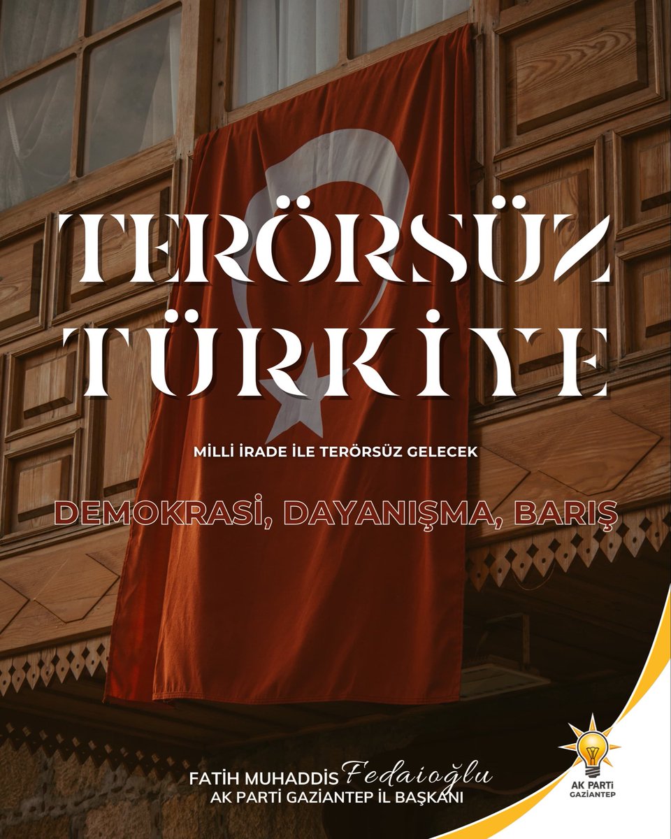 Terörsüz Türkiye sürecinde önemli bir aşamaya daha şahitlik ediyoruz. 

Güçlü lider, güçlü Türkiye demektir.
Güçlü Türkiye, ebedi kardeşliğin teminatıdır. 🇹🇷

Terörle mücadele sadece dağlarda değil, masalarda da kazanıldı. Cumhurbaşkanımız Sayın Recep Tayyip Erdoğan’ın diplomatik