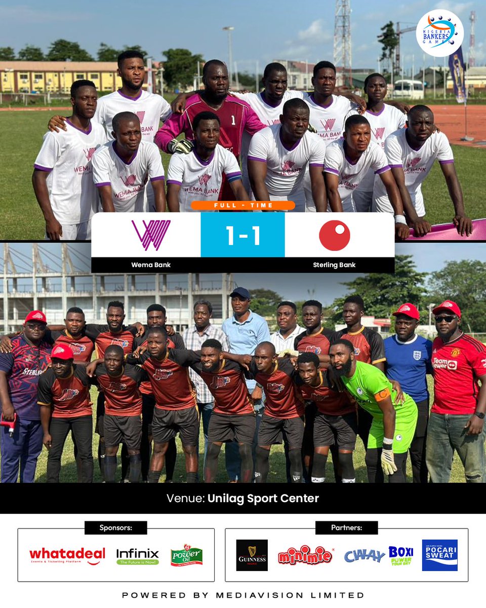 It was fire on the pitch! Wema Bank came in strong with the first goal, but Sterling Bank said “Not so fast” — ending the match 1:1 ⚽🔥 #BankersGames2025