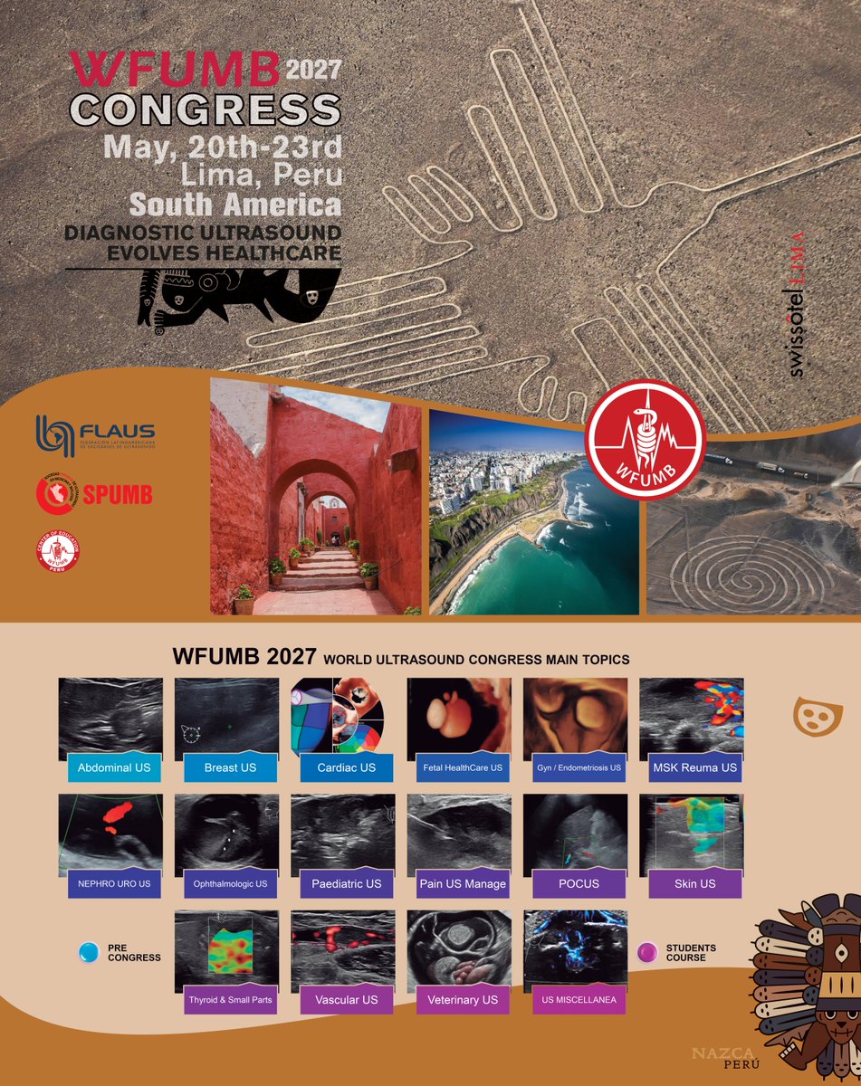 WFUMB Congress 2027 in Lima, Peru is shaping up well!
Keep an eye on the WFUMB.org website for more information coming soon.