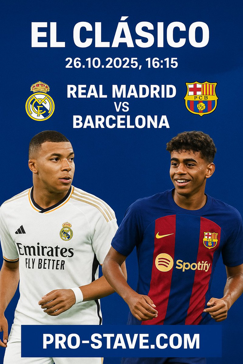 sloProStave's tweet photo. 🔥 El Clásico is back!
Real Madrid 🏠 vs Barcelona ⚔️
Nedelja ob 16:15
⚪ Real – 4 zaporedne zmage, 8 domačih zmag v nizu
🔵 Barca – top napad LaLige (24 golov), 4 zmage v Clásicu lani

➡️ Kvote, bonusi in napovedi na https://t.co/d9mM6bTqk6
#ElClasico #prostave #LaLiga https://t.co/5VZgUJQlZh