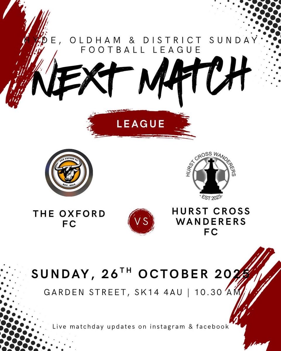 game day for the lads vs the oxford as we look to make it 3 wins on the bounce 🔴⚫️
