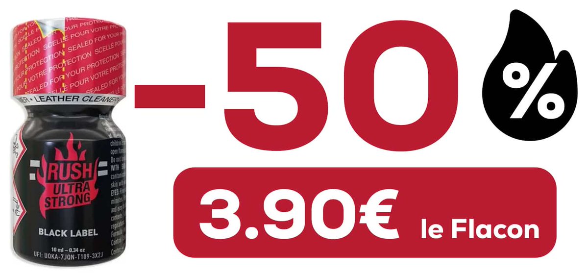 🚨 -50% pendant 48H seulement !
🔥 Le mythique Poppers Rush Ultra Strong Black Label passe à 3,90€ au lieu de 7,90€ 😱
💣 Le plus puissant des Rush — sensations garanties ⚡
👉 poppers-pascher.com/produit/popper…