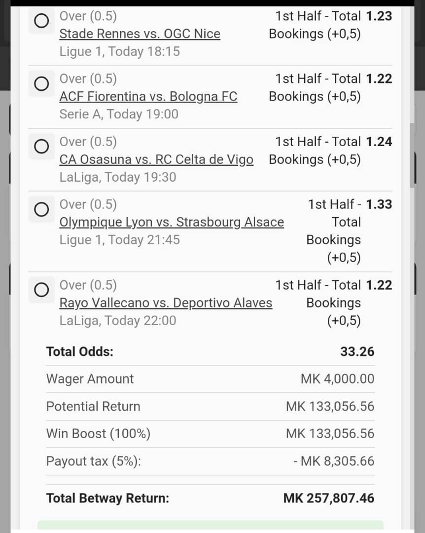 Deusmd07's tweet image. BW1BFF9FFC.   33. Odds 1st half over 0.5 cards 🟨🟥