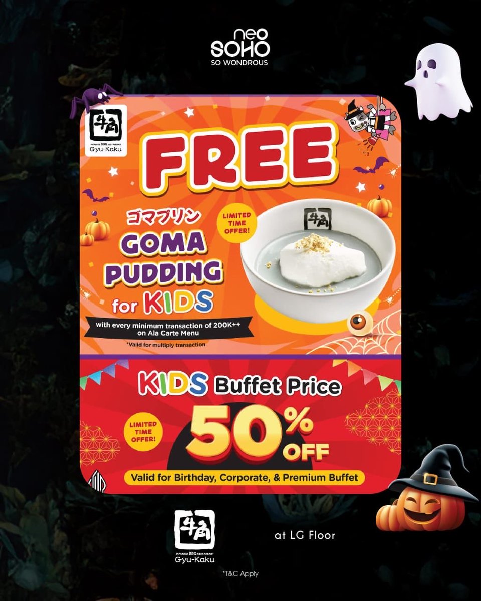 Spooky Halloween Treats !
25 Oct 2025 - 02 Nov 2025

No tricks, just treats! Spend your Halloween with us and enjoy the spooky deals.

At Neo Soho Mall

#Neosohomall #Halloween #HalloweenTreats