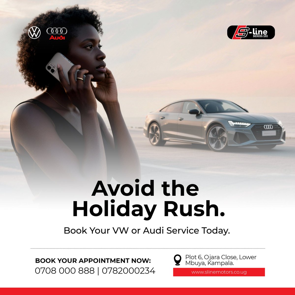 The end of the year is fast approaching!

Avoid the holiday rush , get your major Volkswagen and Audi repairs done on time.

Book your appointment now and cruise into the festive season stress-free.

📍 Plot 6, Ojara Close, Lower Mbuya, Kampala
📞 0779 745722 | 0708 000888 | 0782