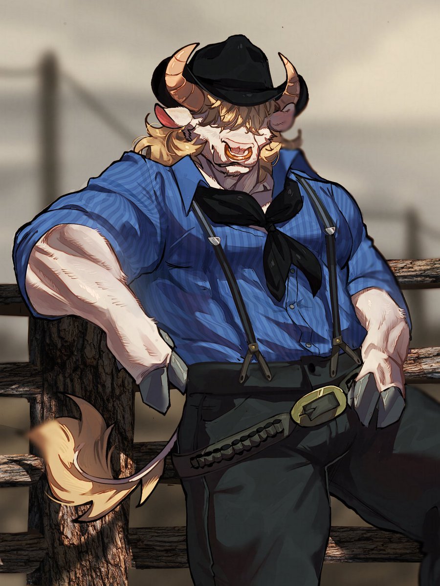 Commissioned to draw his oc in #ArthurMorgan 's clothes + first time drawing a background