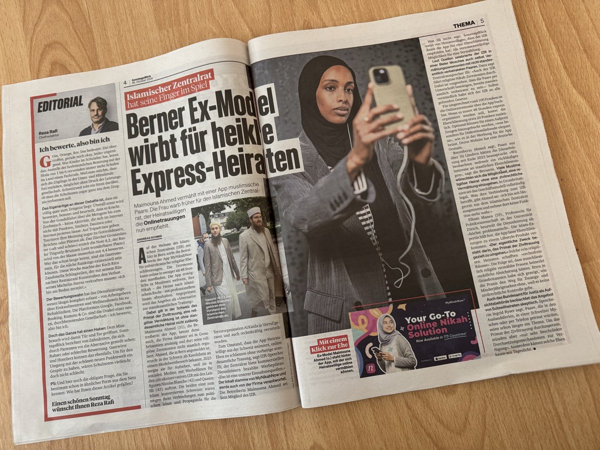 Irgendwie hängengeblieben diese Debatte. Warum zwingt man Muslimen eine standesamtliche Ehe auf, wenn sie einfach erstmal Lust auf Liebe &amp; Intimität haben? Ist ja, wie wenn man jedes Tinder Date standesamtlich registrieren müsste. 🤷‍♂️ <a href="/Sonntags_Blick/">SonntagsBlick</a> <a href="/mynikahnow/">MyNikahNow®</a>