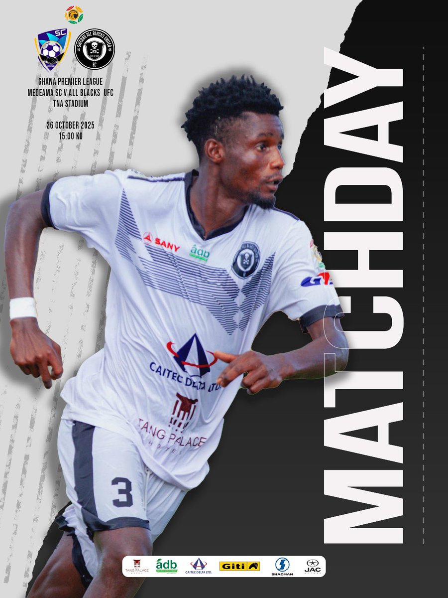 🚨 𝐌𝐀𝐓𝐂𝐇𝐃𝐀𝐘

🆚 Medeama SC
🏟️ TNA Stadium 

⚪️⚫️ #𝐎𝐳𝐢𝐢𝐎𝐳𝐚𝐚 #swedruallblacksat80